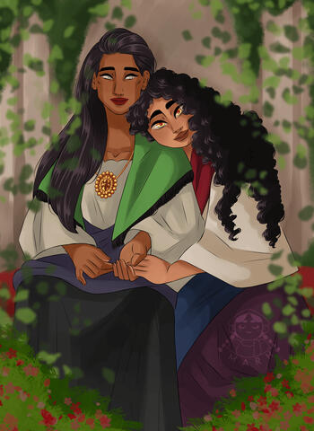 Dragon Age selfship sketch, discord art trade